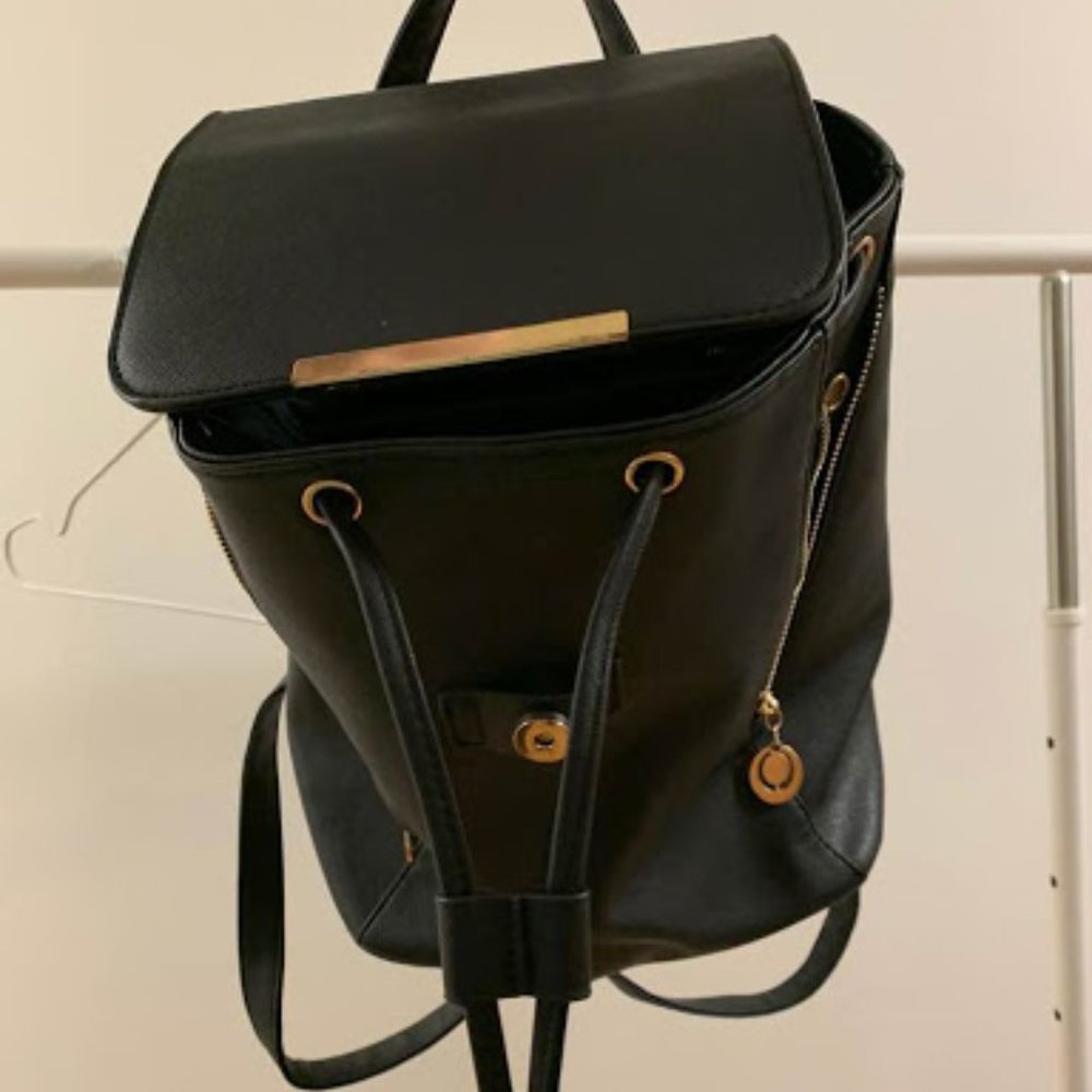 Black Leather Backpack